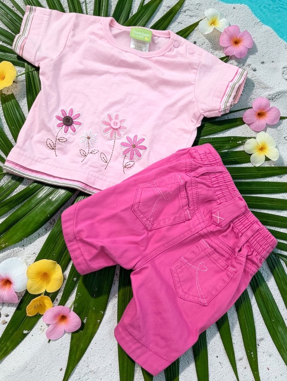 *1063 matched 2pc outfit set Girls 6-9 months